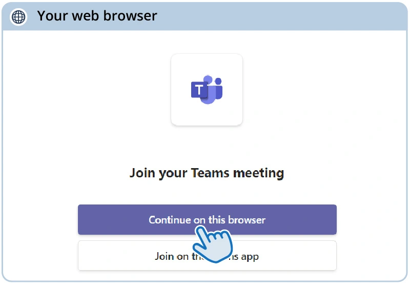 Continue on this browser button