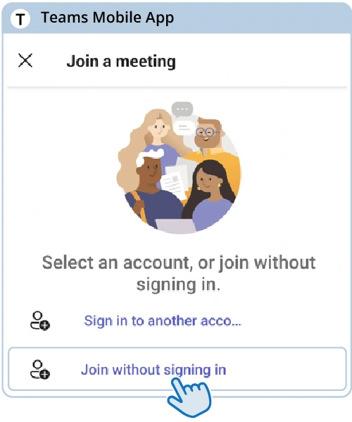 Join without signing in button